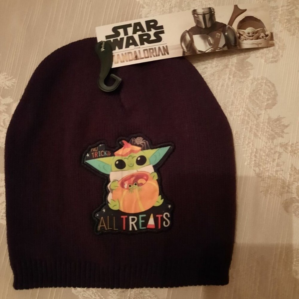 Star Wars Mandalorian Halloween Beanie No Tricks All Treats